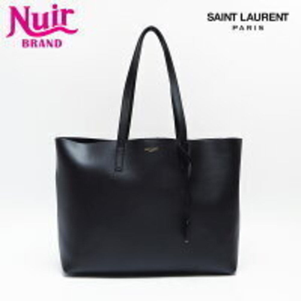 Yves Saint Laurent Shopping Bag Leather Tote Black